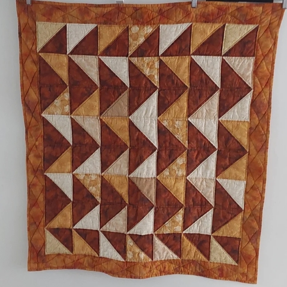 Country Decor Quilted Table Topper or Quilted Wall Hanging, 42x37 inch